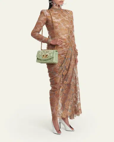 Valentino Garavani Beaded Floral-Embroidered Moire Shoulder Bag | Thumbnail 10