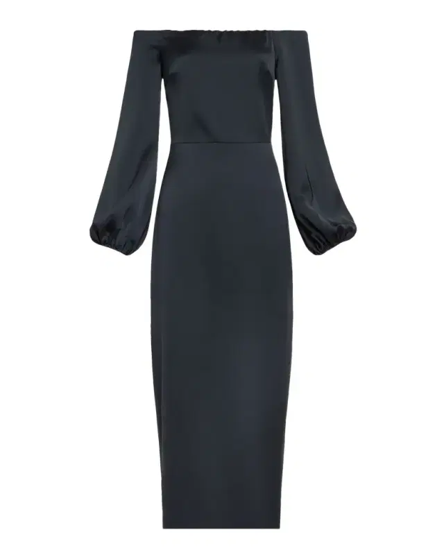 Shiyan Off-Shoulder Stretch Satin Midi Dress