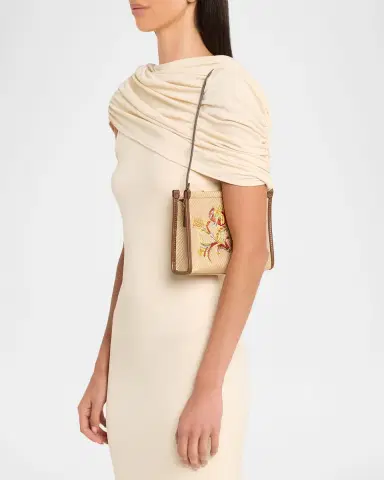 Etro Floral Embroidered Raffia Crossbody Clutch | Thumbnail 2