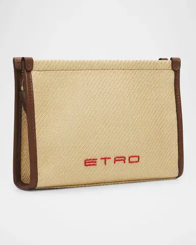 Etro Floral Embroidered Raffia Crossbody Clutch | Thumbnail 3