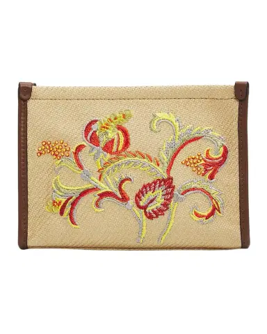 Etro Floral Embroidered Raffia Crossbody Clutch | Thumbnail 1