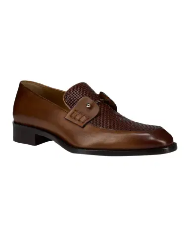 Christian Louboutin Men's Chambelimoc Woven Leather Boat Shoes | Thumbnail 1 Christian Louboutin Men's Chambelimoc Woven Leather Boat Shoes | Thumbnail 1