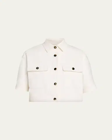 Max Mara Cropped Button-Down Jacket | Thumbnail 5 Max Mara Cropped Button-Down Jacket | Thumbnail 5