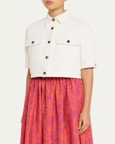 Max Mara Cropped Button-Down Jacket | Thumbnail 8 Max Mara Cropped Button-Down Jacket | Thumbnail 8