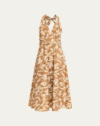 Max Mara Botanical-Print Halter Midi Dress | Thumbnail 5 Max Mara Botanical-Print Halter Midi Dress | Thumbnail 5