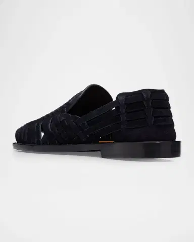 Brunello Cucinelli Men 's Woven Suede Sandals | Thumbnail 2