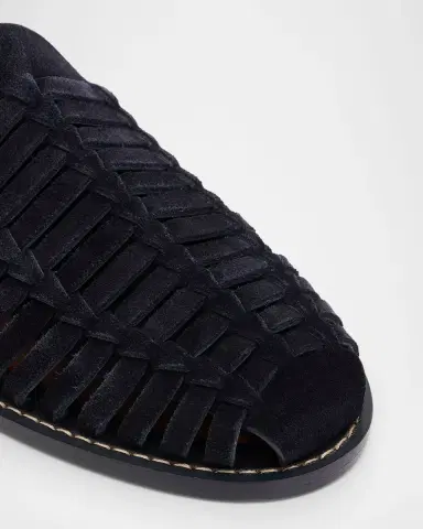 Brunello Cucinelli Men 's Woven Suede Sandals | Thumbnail 3