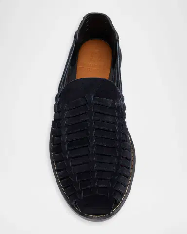 Brunello Cucinelli Men 's Woven Suede Sandals | Thumbnail 4