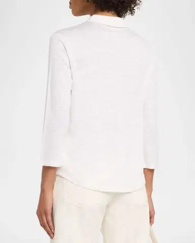 MAJESTIC FILATURES 3/4-Sleeve Stretch Linen Shirt | Thumbnail 3