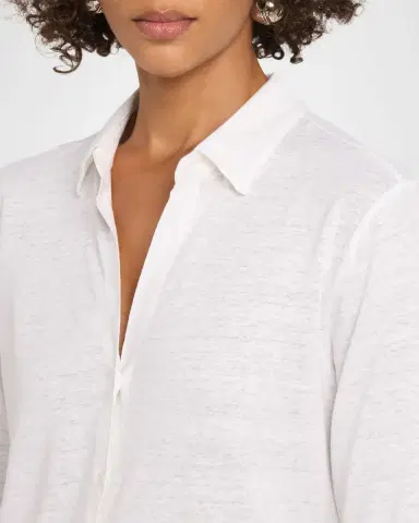 MAJESTIC FILATURES 3/4-Sleeve Stretch Linen Shirt | Thumbnail 5