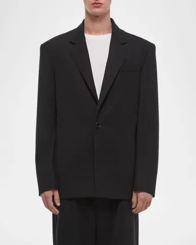Helmut Lang Men's Wool Gabardine Relaxed-Fit Blazer | Thumbnail 3