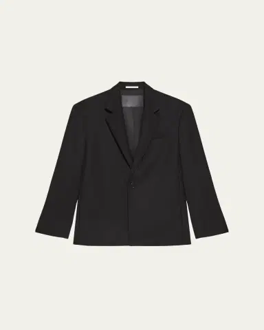 Helmut Lang Men's Wool Gabardine Relaxed-Fit Blazer | Thumbnail 7