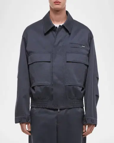 Helmut Lang Men's Cotton Flap-Pocket Bomber Jacket | Thumbnail 3 Helmut Lang Men's Cotton Flap-Pocket Bomber Jacket | Thumbnail 3