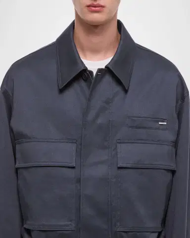 Helmut Lang Men's Cotton Flap-Pocket Bomber Jacket | Thumbnail 4 Helmut Lang Men's Cotton Flap-Pocket Bomber Jacket | Thumbnail 4