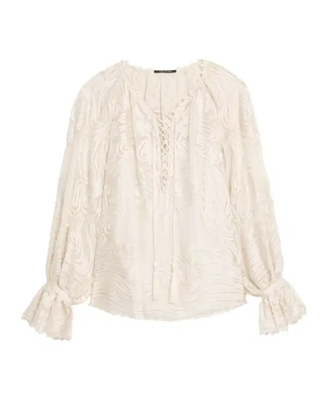 Kobi Halperin Florence Embroidered Lace-Up Blouse