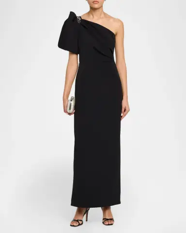 Shoshanna Perla One-Shoulder Stretch Crepe Gown | Thumbnail 2 Shoshanna Perla One-Shoulder Stretch Crepe Gown | Thumbnail 2