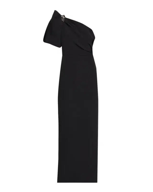 Shoshanna Perla One-Shoulder Stretch Crepe Gown