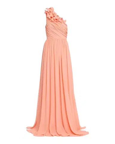 BADGLEY MISCHKA Pleated One-Shoulder Georgette Gown | Thumbnail 1 BADGLEY MISCHKA Pleated One-Shoulder Georgette Gown | Thumbnail 1