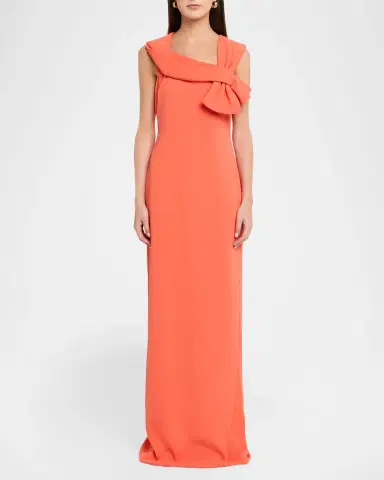 BADGLEY MISCHKA Sleeveless Draped Column Gown | Thumbnail 2