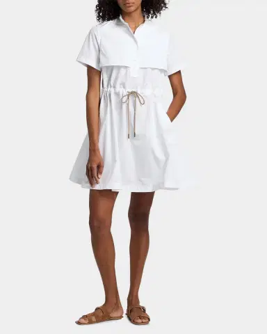 Burberry Isotta Drawstring Short-Sleeve Mini Shirtdress | Thumbnail 2 Burberry Isotta Drawstring Short-Sleeve Mini Shirtdress | Thumbnail 2