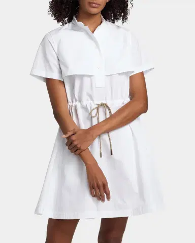 Burberry Isotta Drawstring Short-Sleeve Mini Shirtdress | Thumbnail 4 Burberry Isotta Drawstring Short-Sleeve Mini Shirtdress | Thumbnail 4