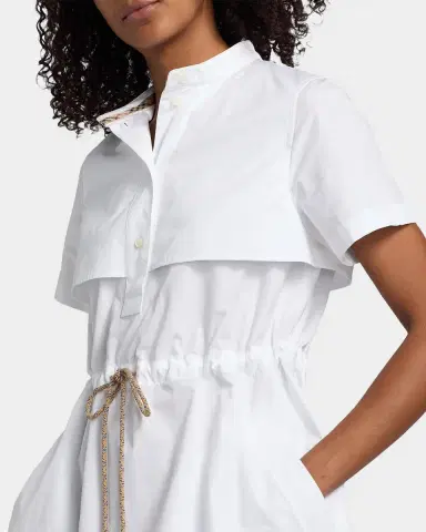 Burberry Isotta Drawstring Short-Sleeve Mini Shirtdress | Thumbnail 5 Burberry Isotta Drawstring Short-Sleeve Mini Shirtdress | Thumbnail 5