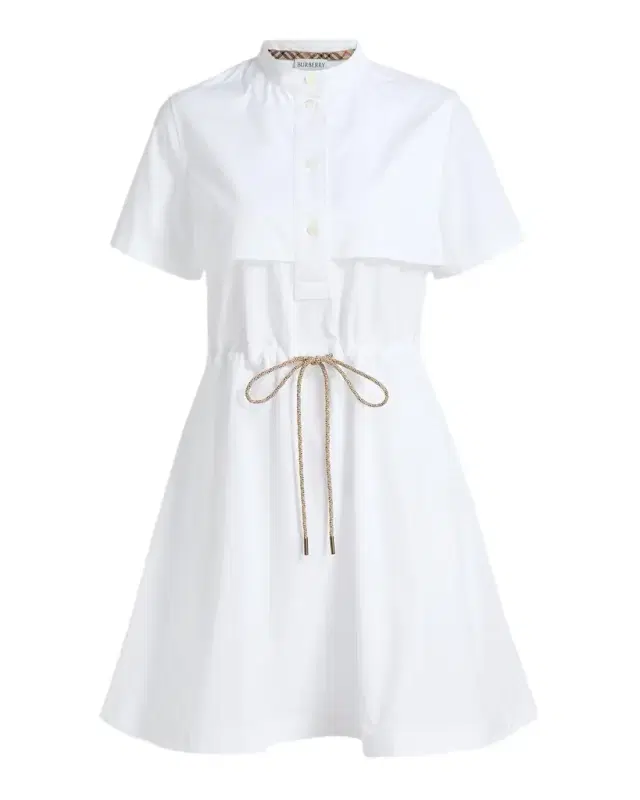 Isotta Drawstring Short-Sleeve Mini Shirtdress