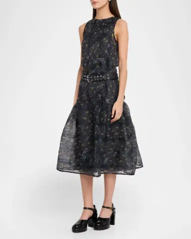 Ganni Shibori Organza Dress | Thumbnail 4 Ganni Shibori Organza Dress | Thumbnail 4