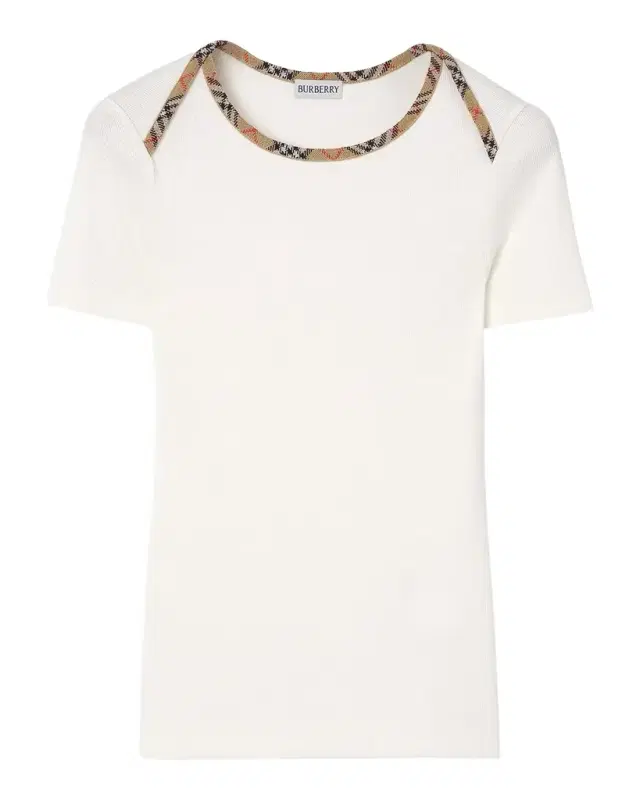 Burberry Stephanie Check-Trim Cotton Rib T-Shirt