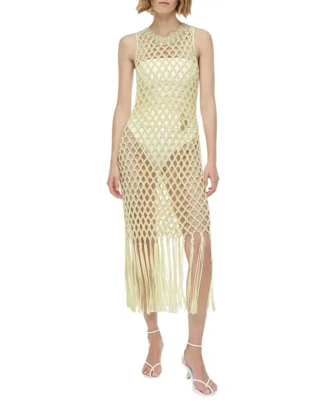 SIMKHAI Jensen Macrame Midi Dress