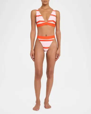 Simkhai Tillie Striped Triangle Bikini Top | Thumbnail 2 Simkhai Tillie Striped Triangle Bikini Top | Thumbnail 2