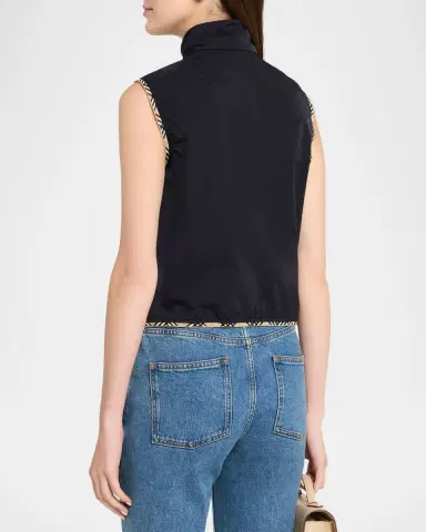 Burberry Aimee Check-Trim Perforated Nylon Vest | Thumbnail 3 Burberry Aimee Check-Trim Perforated Nylon Vest | Thumbnail 3