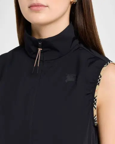 Burberry Aimee Check-Trim Perforated Nylon Vest | Thumbnail 5 Burberry Aimee Check-Trim Perforated Nylon Vest | Thumbnail 5