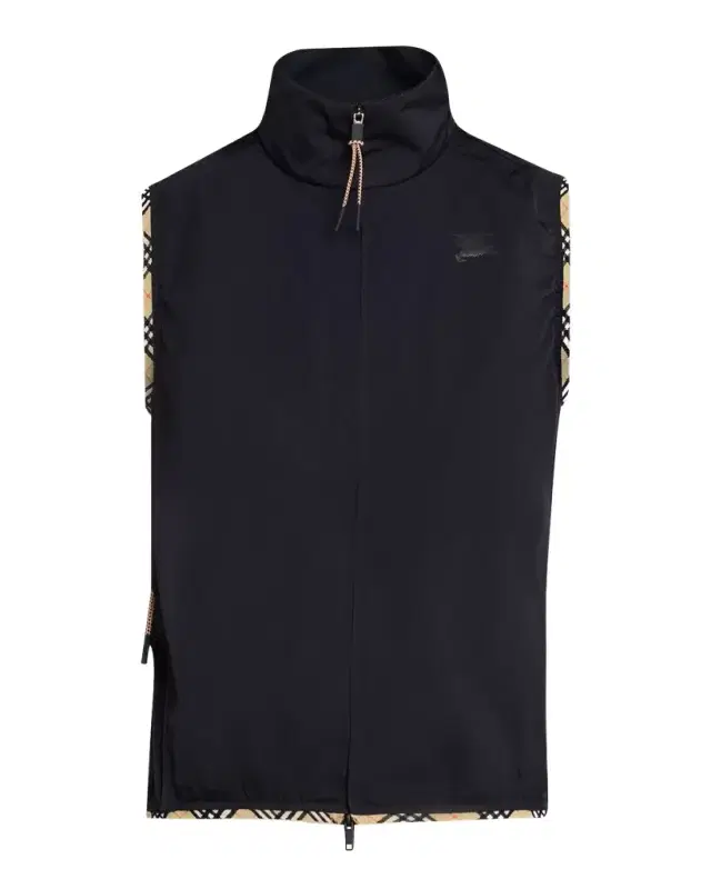 Aimee Check-Trim Perforated Nylon Vest