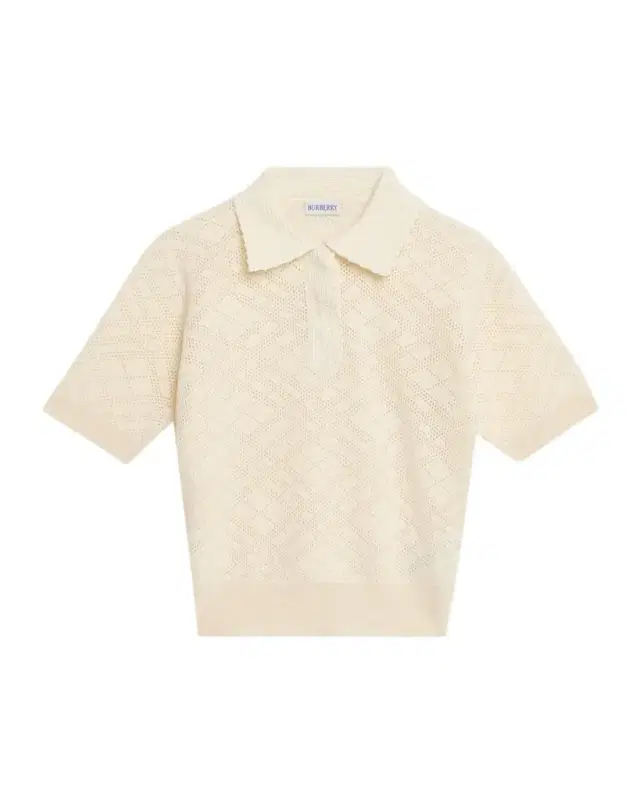 Burberry Petra Check-Knit Wool-Silk Polo Shirt