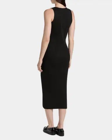 Burberry Carlotta Lace-Up Sleeveless Rib Midi Dress | Thumbnail 3