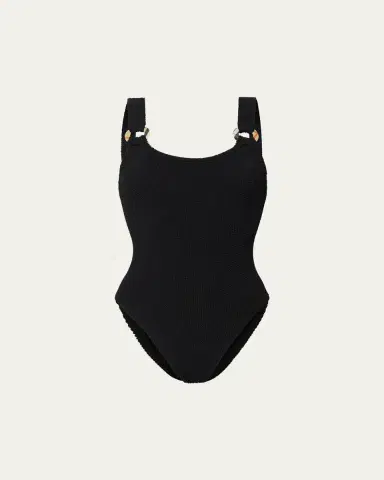 Burberry x Hunza G Domino Check Ring One-Piece Swimsuit | Thumbnail 4 Burberry x Hunza G Domino Check Ring One-Piece Swimsuit | Thumbnail 4