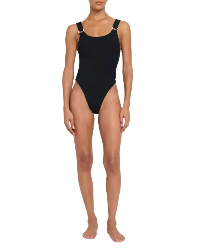 x Hunza G Domino Check Ring One-Piece Swimsuit