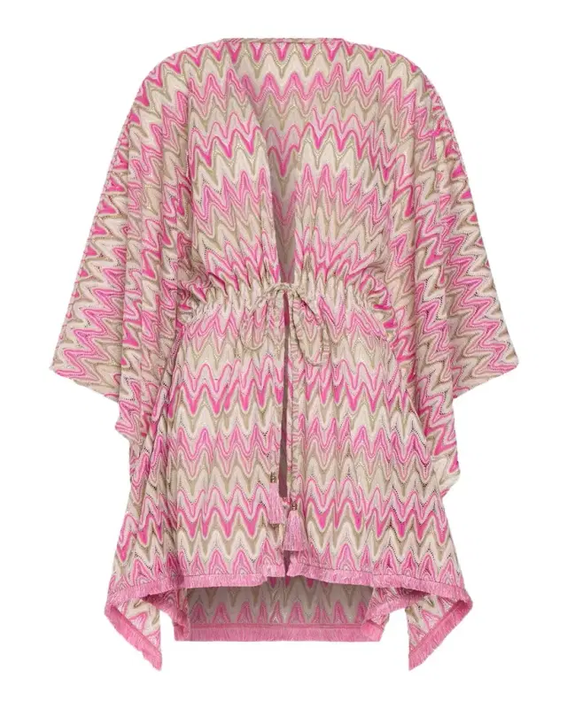 Ramy Brook McKala Zig-Zag Knit Caftan Coverup