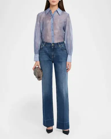 L'AGENCE Jayleen Chiffon Button-Front Shirt | Thumbnail 2