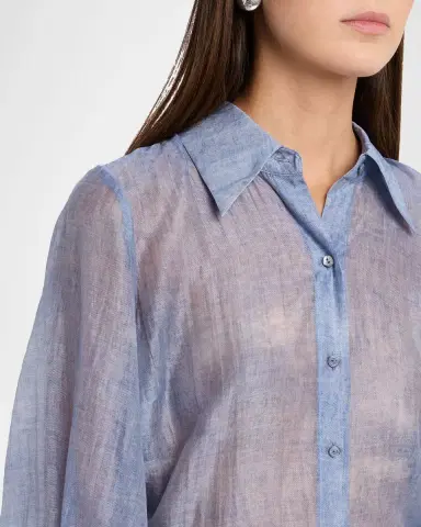 L'AGENCE Jayleen Chiffon Button-Front Shirt | Thumbnail 5