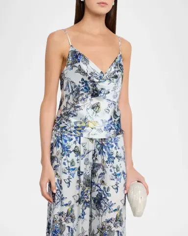 L'AGENCE Calista Cowl-Neck Silk Camisole | Thumbnail 3