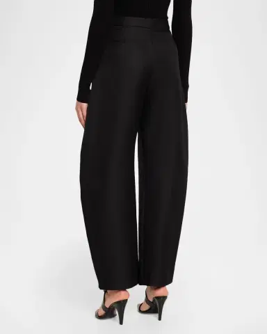 Alaïa High-Rise Wool Round Barrel-Leg Pants | Thumbnail 3 Alaïa High-Rise Wool Round Barrel-Leg Pants | Thumbnail 3