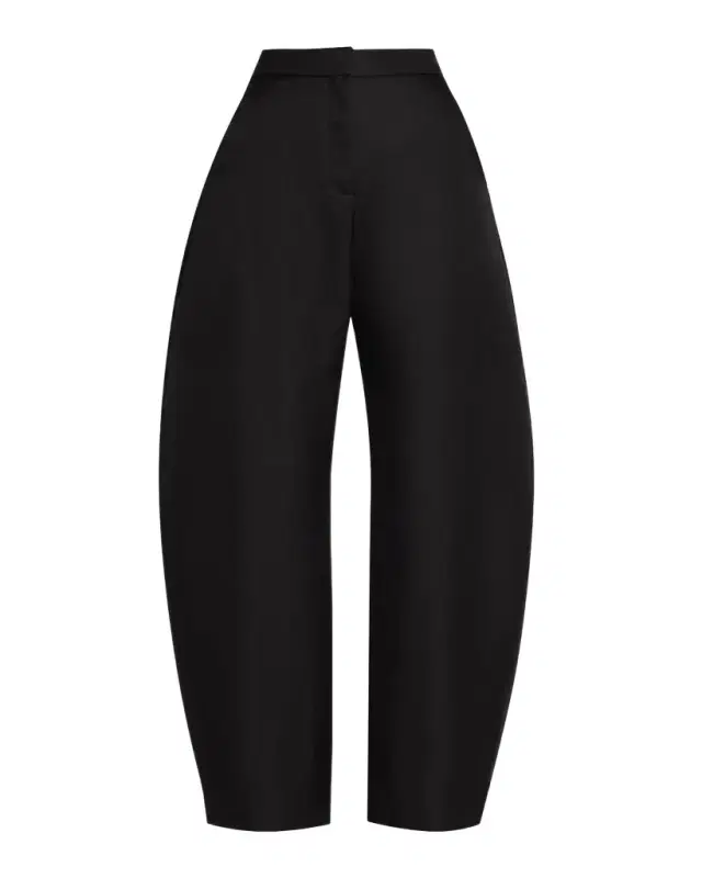 ALAÏA High-Rise Wool Round Barrel-Leg Pants