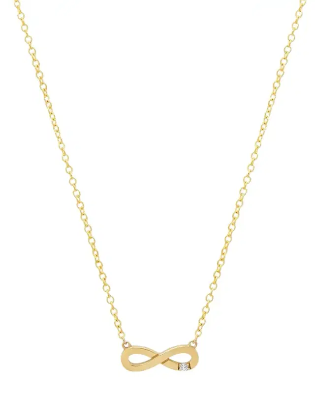 18K Infinity Necklace with Diamond
