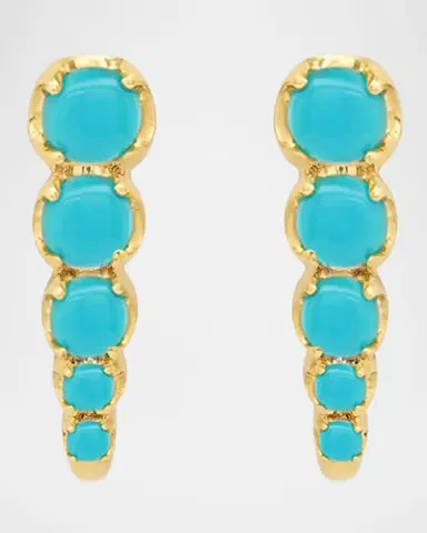 Jennifer Meyer Graduated Illusion Set Turquoise Edith Stud Earrings | Thumbnail 3