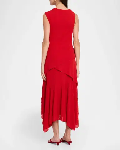 Ganni Draped Marl Mesh Midi Dress | Thumbnail 3 Ganni Draped Marl Mesh Midi Dress | Thumbnail 3