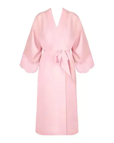 Lise Charmel Lace-Trim Silk Crepe Robe | Thumbnail 1 Lise Charmel Lace-Trim Silk Crepe Robe | Thumbnail 1