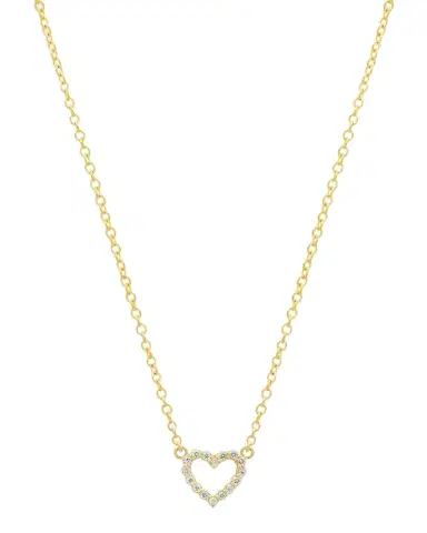Jennifer Meyer 18K Open Heart Necklace with Diamonds | Thumbnail 1