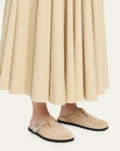 Roger Vivier Slidy Viv Suede T-Strap Mules | Thumbnail 5 Roger Vivier Slidy Viv Suede T-Strap Mules | Thumbnail 5